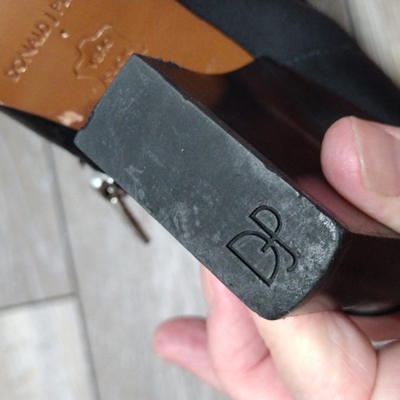 Donald Pliner black leather and stretch fabric zip booties. Size 5 - Picture 9 of 15